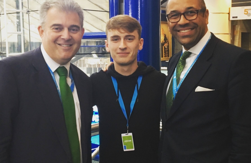 Owen Goodall, Brandon Lewis MP, and James Cleverly MP